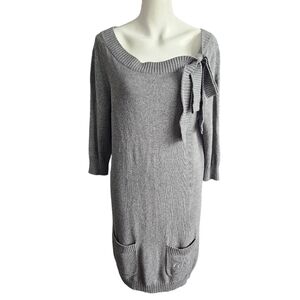 Juicy Couture Grey Cotton Cashmere Blend Mini Sweater Dress‎ Women's Sz Med Y2K